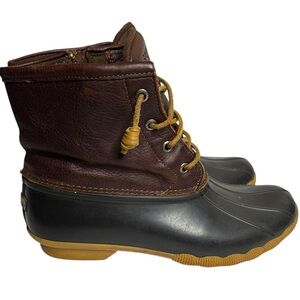Sperry Women’s Saltwater Duck‎ Boots Brown Leather/Rubber Size 9